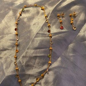 Marco Bicego Paradise mixed gemstone collar necklace and earrings